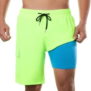 BRISIRA Mens Swim Shorts Swim Trunks 9 inch Bathing Suits Swimsuit Board 5XL
